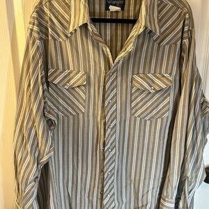 Wrangler Men's Casual Tan Striped Shirt sku179